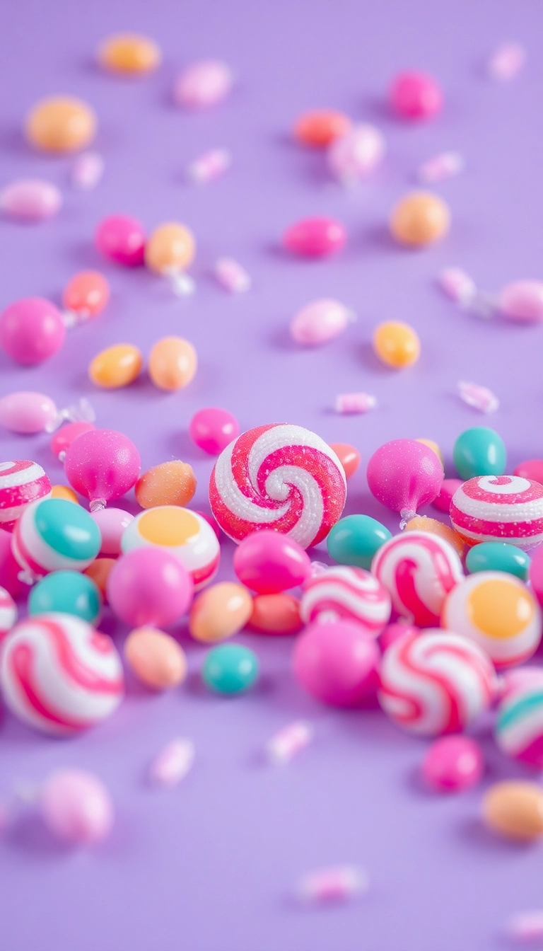 Free AI Mixed Candies Close Up iPhone Appealing Background